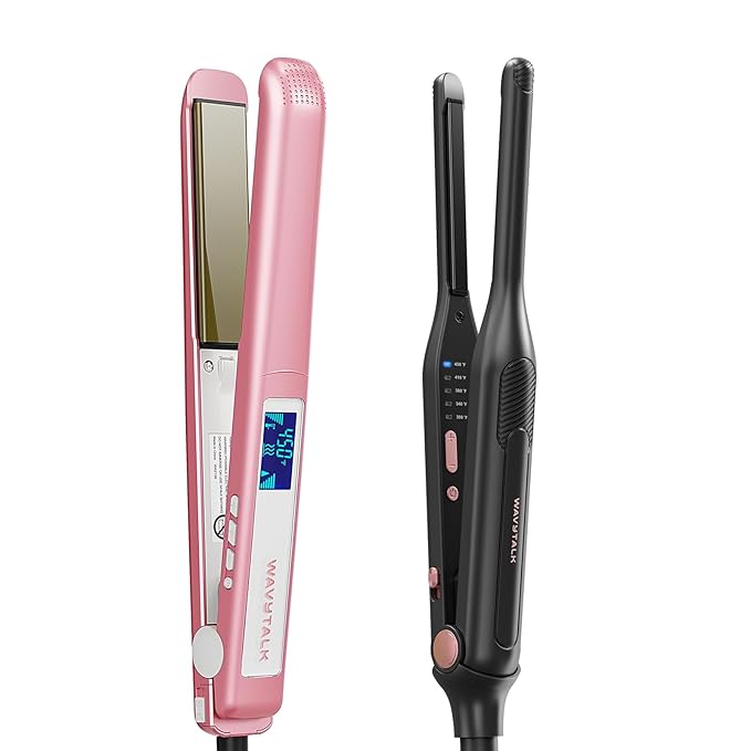 Wavytalk 1 Inch Negative Ion Hair Straightener and Pencil Flat Iron
