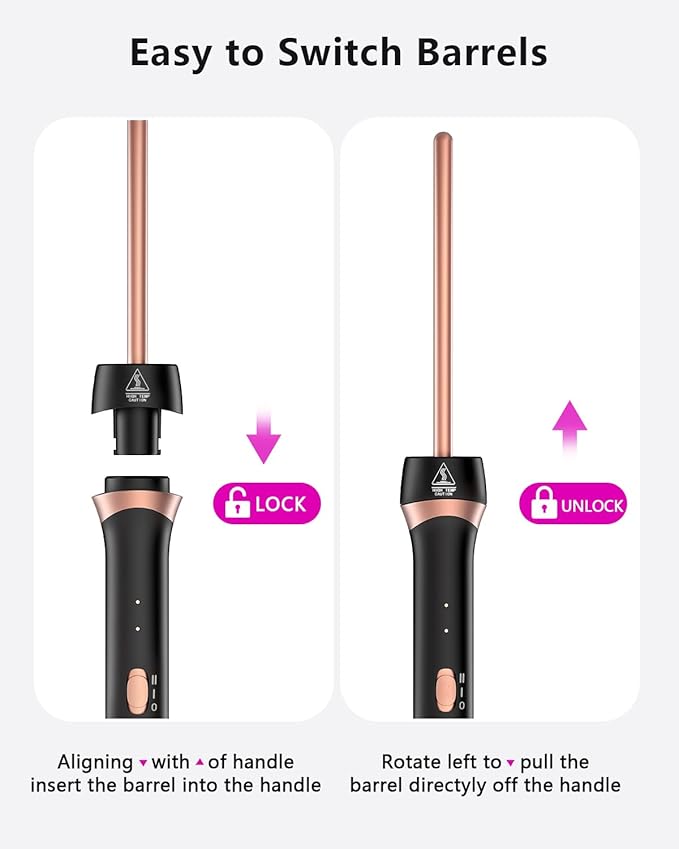 3/8 Inch Small Barrel Hair Curler Ceramic Mini Curling Iron with Adjustable Temperature &amp Heat Resistant Glove Fast Heating 9mm Tiny Barrel for Tight Curls Spiral Waves on Short or Long Hair
