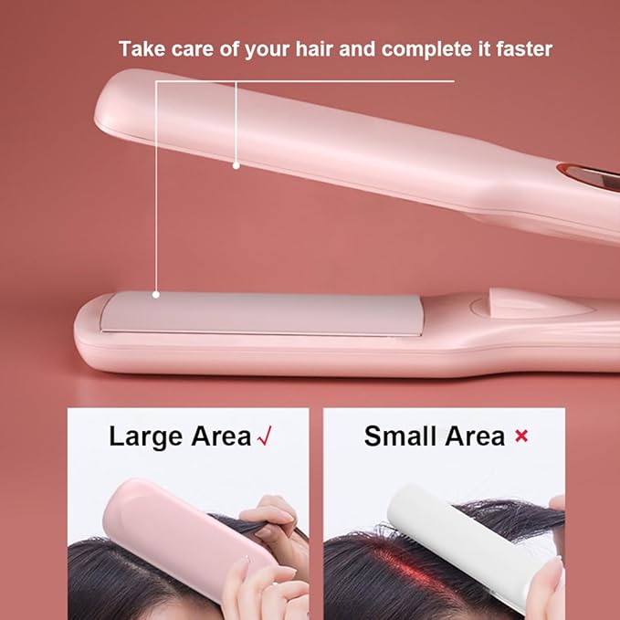 JINRI Volumizing Hair Iron Pumped-Up Volume Adjustable Temp 360 ° Tail Rotation Lasting Hair Volume for Short Or Thin Hair Dual Voltage（100-240V） Pink