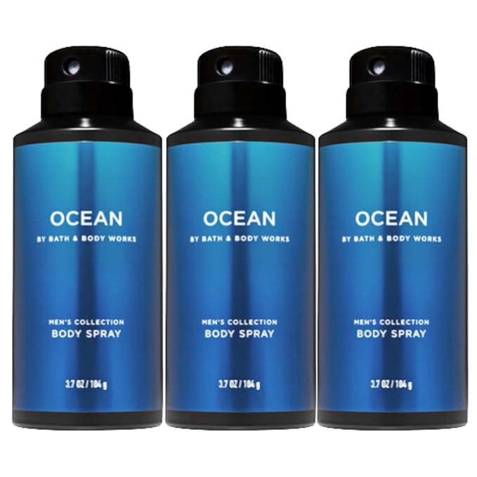 Bath and Body Works Ocean Men's Deodorizing Body Spray 3.7 Oz 3-Pack