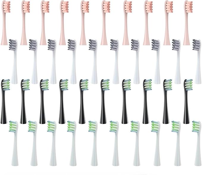 Replacement Brush Head Compatible with Oclean X/X Pro/SE+/ Air / Z1 / F1 / One Electric Toothbrush Soft Bristle Brushes Replaceable Head Fit Sonic(40pcs)