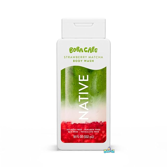Native Body Wash Limited Edition Strawberry Matcha Sulfate Free Body Wash for Women &amp Men Boba Café 18 fl ozz - Of 02