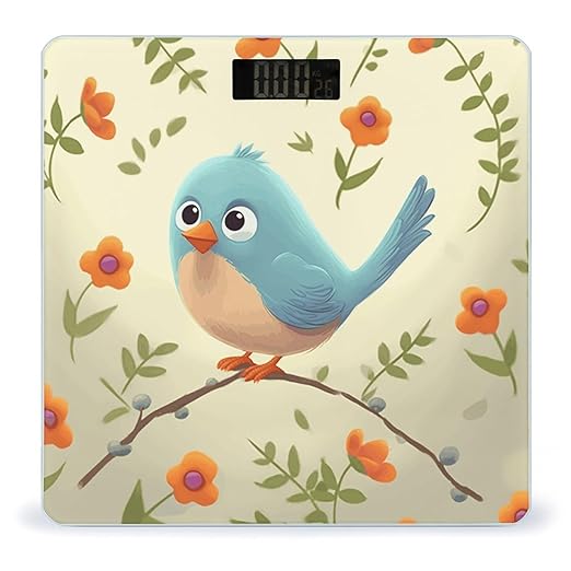 Cute Bird Weight Scale Large Bathroom Scales Digital Weight with Bright LED Display Non Slip Automatic Weighing Scale Fashion Weighing Machine for Body