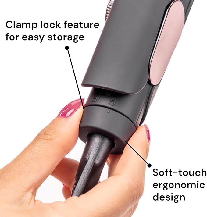 L'ANGE HAIR Le Titane Titanium Flat Iron | Hair Straightener with Curved Edges for Versatile Styling | Dual Voltage Flat Iron with Infrared Heat &amp Adjustable Temperature | 1 Black
