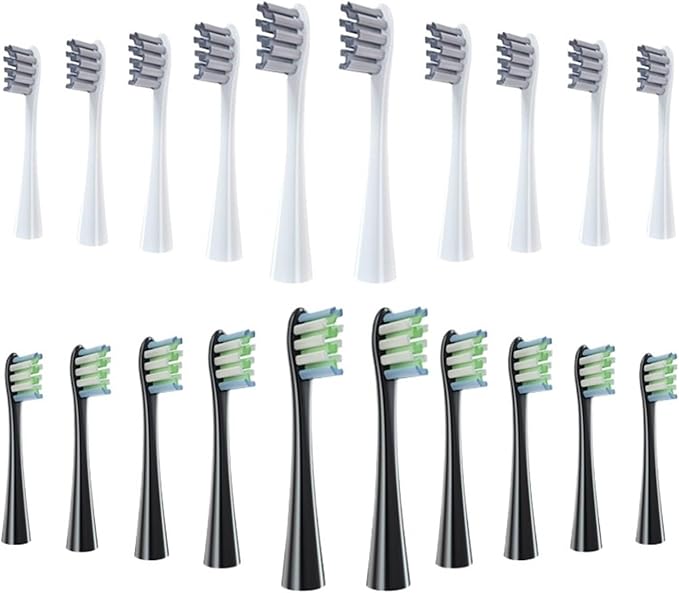 Brush Head ReplacementCompatible for Oclean Electric Toothbrush Soft Bristle X/X PRO/ Z1 Brushes Replaceable Fit(10 Grey 10 Black)