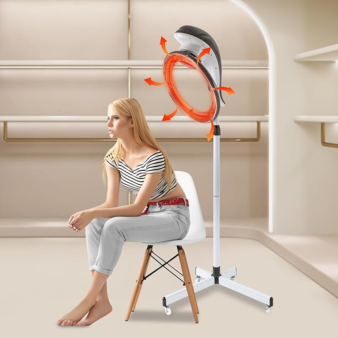 3 in 1 Stand Hair Dryer Orbiting Rotating Hair Color Processor 950W Professional Hair Dyeing Perming Steamer Machine for Perm Salon Oil Treatment Hair Drying