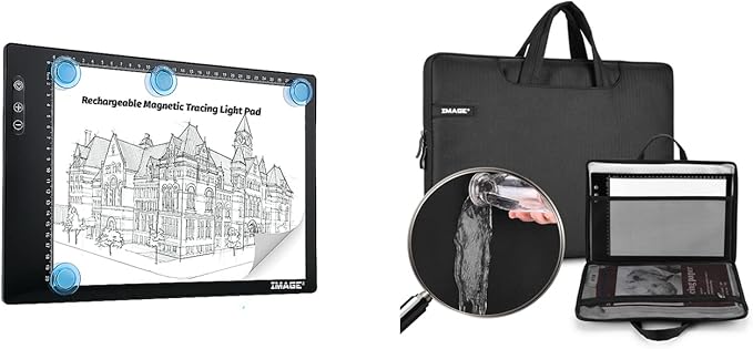 Rechargeable Magnetic A4 LED Light pad &amp Tracing Light Pad Case Black