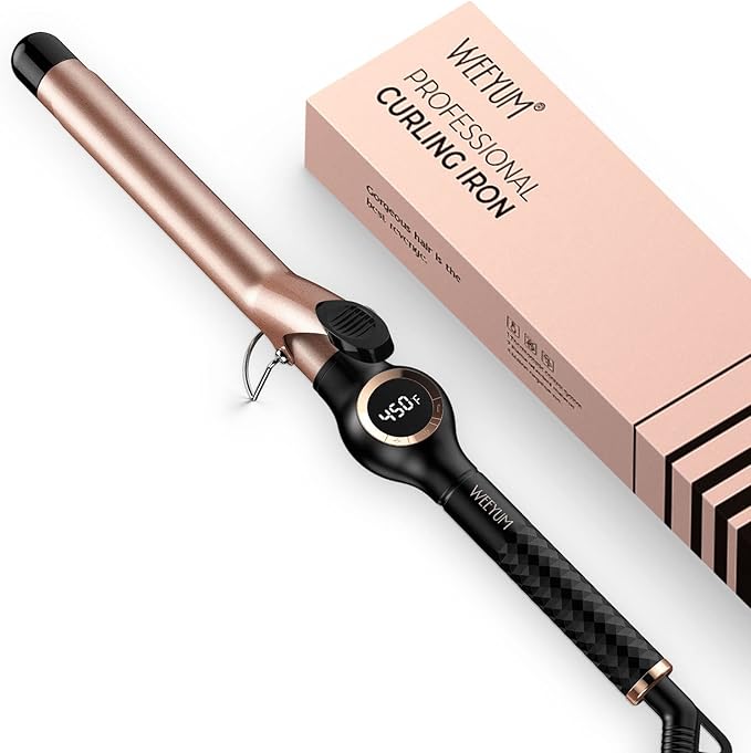 Curling Iron 1 Inch Barrel Long Barrel Curling Wand for Hair Ceramic Tourmaline Hair Curling Iron Dual Voltage
