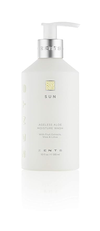 Zents Hand &amp Body Wash (Sun Fragrance) | Hydrating Anti-Aging Cleanser with Organic Shea Butter &amp Aloe for Dry Skin | Gentle &amp Nourishing | 10 fl oz