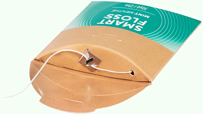 drTung's Smart Floss Mint for Teeth - Natural Expanding Dental Floss Gentle on Tooth &amp Gums Expands &amp Glides PTFE &amp PFAS Free Certified Organic Mint Essential Oils - Pack of 6