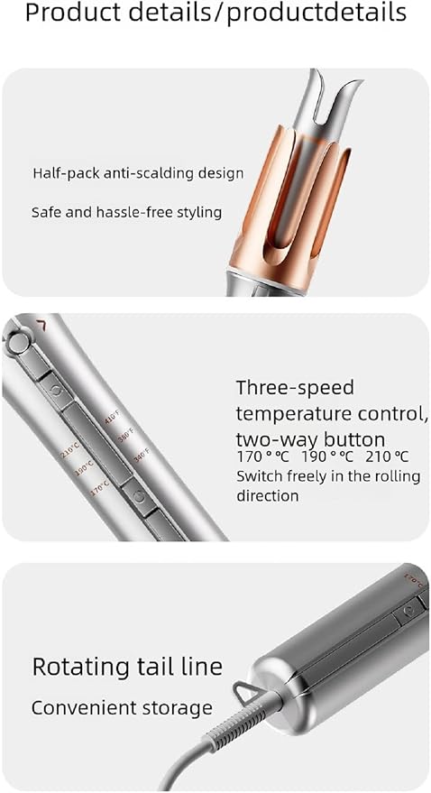 Fully Automatic Curling Iron 30 Second Rapid Heating 3-Speed Intelligent Temperature Control Suitable For Different Hair Types Thickened Anti Perm Teeth and 30 Minute Intelligent Power-off. (25MM)