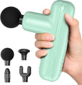 Mini Massage Gun Powerful Handheld Muscle Massager for Muscle Relaxation Deep Tissue Percussion Small Massage Gun Travel Massager with 4 Massage Heads Silent Brushless Motor Green