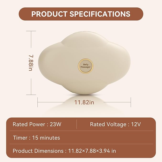 Abdominal Massager with Heat Stomach Massager for Digestion Belly Cellulite Massage for Flattening Belly Four Massage Discs Work in Sync Relieves Gas Constipation or Period Cramps