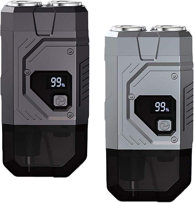 Advanced Men Grooming Tool 2 in 1 Shaver and Nose Hair Cutter for Smooth Shaving Safe Trimming Digital Power Monitor Electric Shaver Trimmer for Facial and Nose Hair with Dry Wet Use and Digital Power