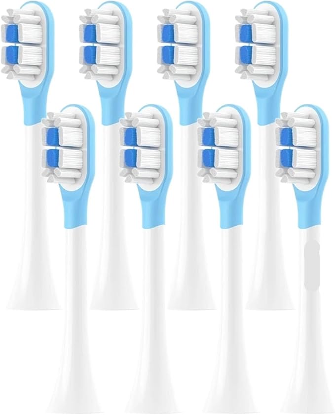 Replacement Toothbrush Heads Compatible for Mijia T301/T302/T501C Electric(8 pcs BJ White)