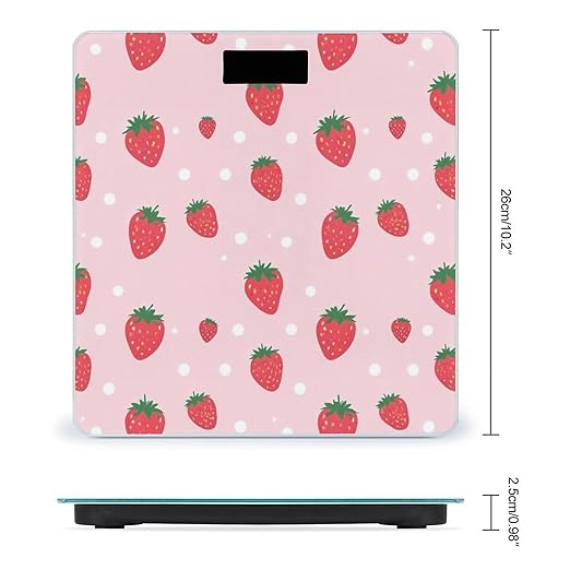 Energy Saving Scale Bathroom Weighing Scale Smart Scale for Body Weight Digital Cute Pink Strawberry Polka Dot