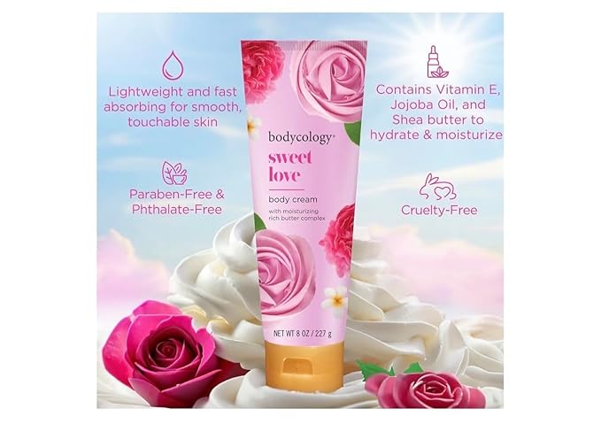 Love 2 in 1 Body sweet love Wash &amp Bubble Bath 16 fl oz Body Cream 8 oz - Moisturizing with Shea Butter