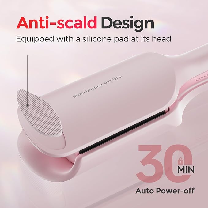 Waver Curling Iron Lena S12 Beach Waver Curling Wand Hair Tool with 2 Barrels Anti-Scald Protection Adjustable Time &amp Temps Dual Voltage Titanium Coating for Effortless Long-Lasting Waves