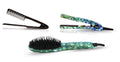 Neo 3 pcs Set - Ionic Heated Brush Straightener Ceramic Flat Iron and Easy Hair Comb Full Set (Peacock)