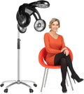 Standing Hair Dryer 1400W Hooded Floor Hair Dryer Auto Salon Dryer with Rolling Caster Base Portable Hood Hair Bonnet for Home &amp Hair Salons Adjustable Height 49.21-63.39In 110V 50/60Hz