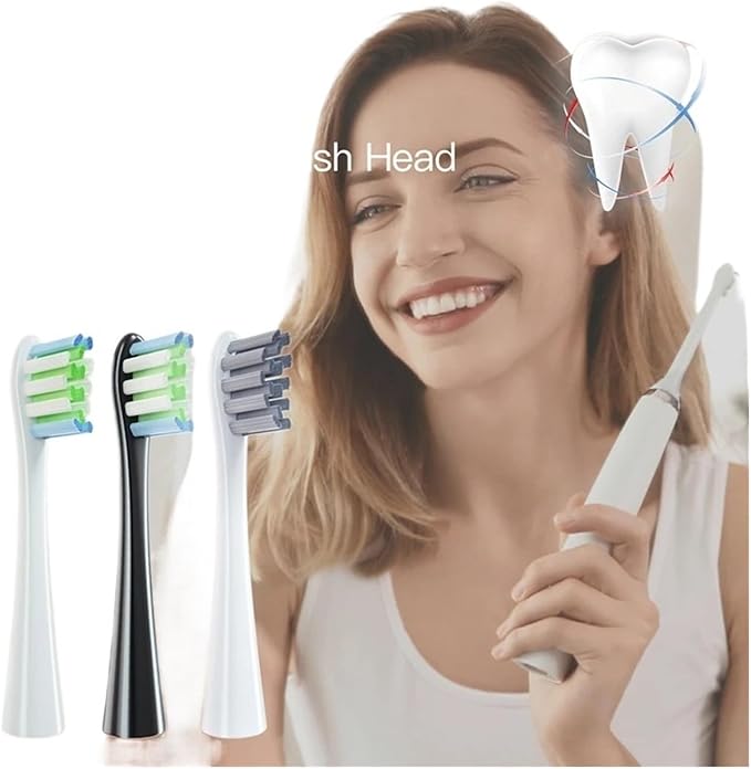12PCS Replacement Brush Heads Compatible for Oclean X/X PRO/ Z1/ F1/ One/Air 2 /SE Sonic Electric Toothbrush Soft Bristle Nozzles(12pcs White)