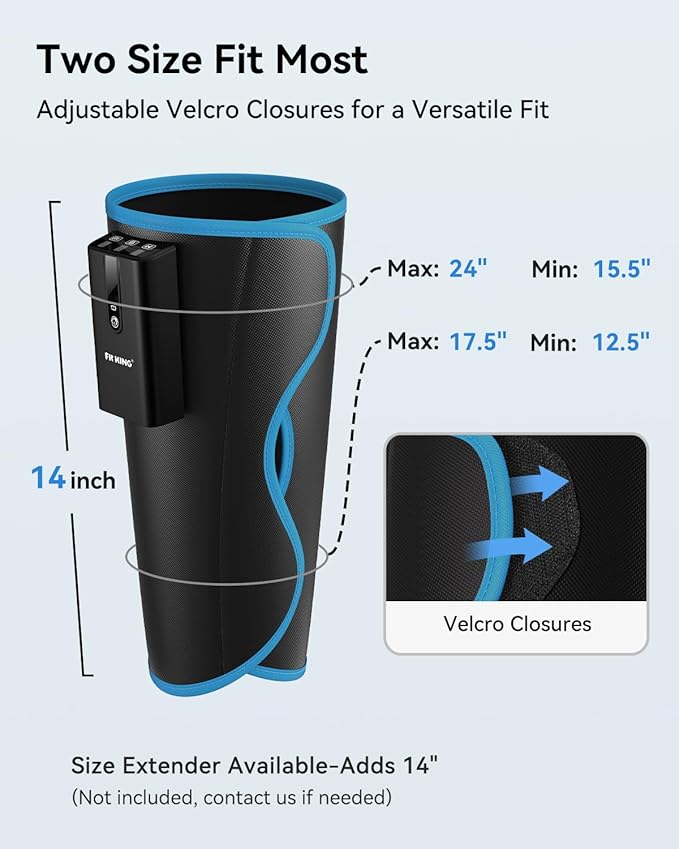 FIT KING Cordless Calf Massager – Rechargeable Leg Compression Massager for Circulation Edema RLS Pain Relief &amp Recovery 6 Intensities 3 Modes Portable Gift for Mom Dad Athletes