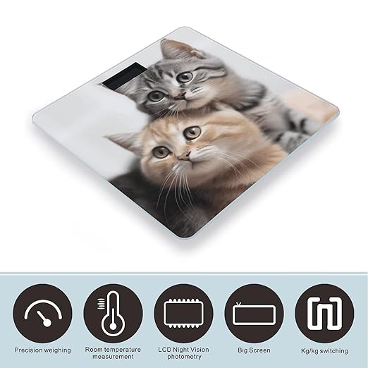 Cats Scale for Body Weight Digital Bathroom Scale Precision Smart Weighing Scales with Clear LED Display Accurate High Precision Scales Weighing Machine
