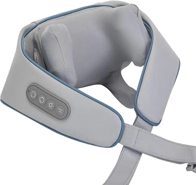Generic Back Massager with Heat Electric Massager Massage Pillow Kneading Massage for Women Blue Gray
