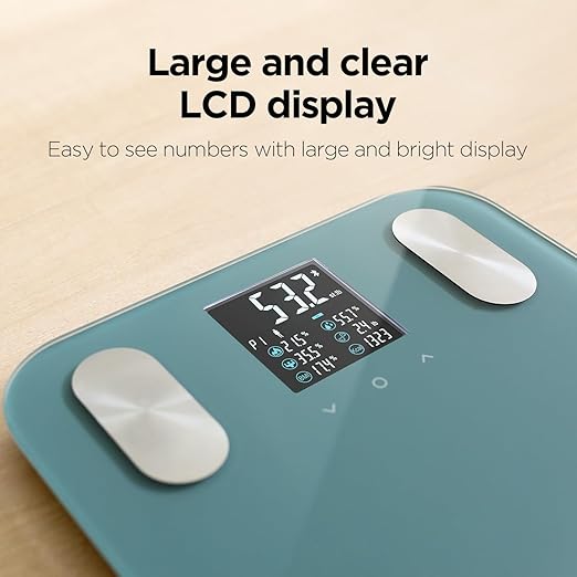 mooas Smart Scale for Body Weight Fat Bluetooth Scale Digital Bathroom Scale with BMI Body Fat Muscle Mass Composition LCD Accurate Wi-Fi Bluetooth Scale for Home Smartphone App 396 lbs (Ivory)