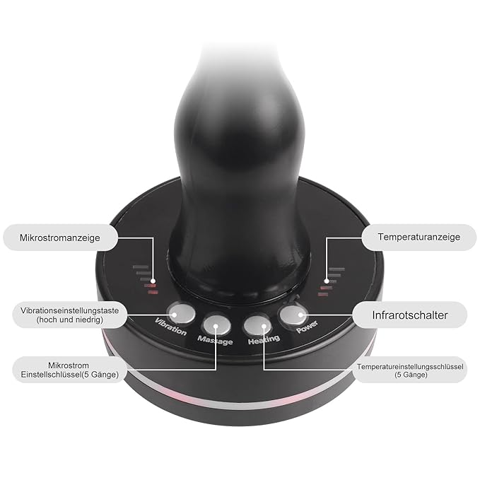 Meridian Brush Red Light Electric Heating Back Massager for Cellulite Radiant and Smoother Skin - With Control Panel and Body Brush