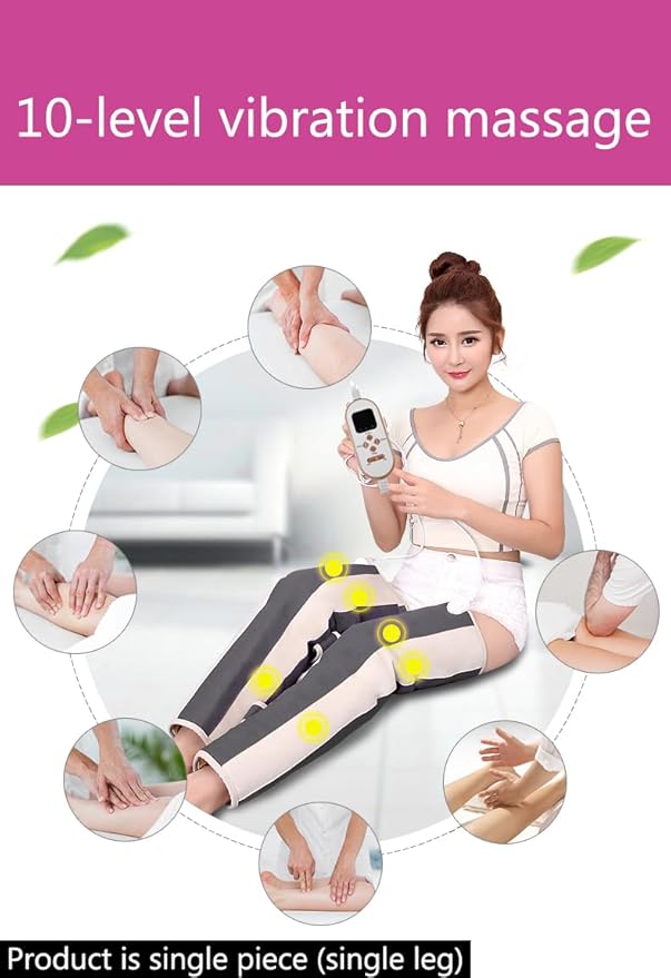 Leg Sculpting Machine Massager Heating Knee Calf Thigh Massage for Circulation and Pain Relief Anti Cellulite Removal for Legs Sculptor Leggings for Women Workout (Black Single)
