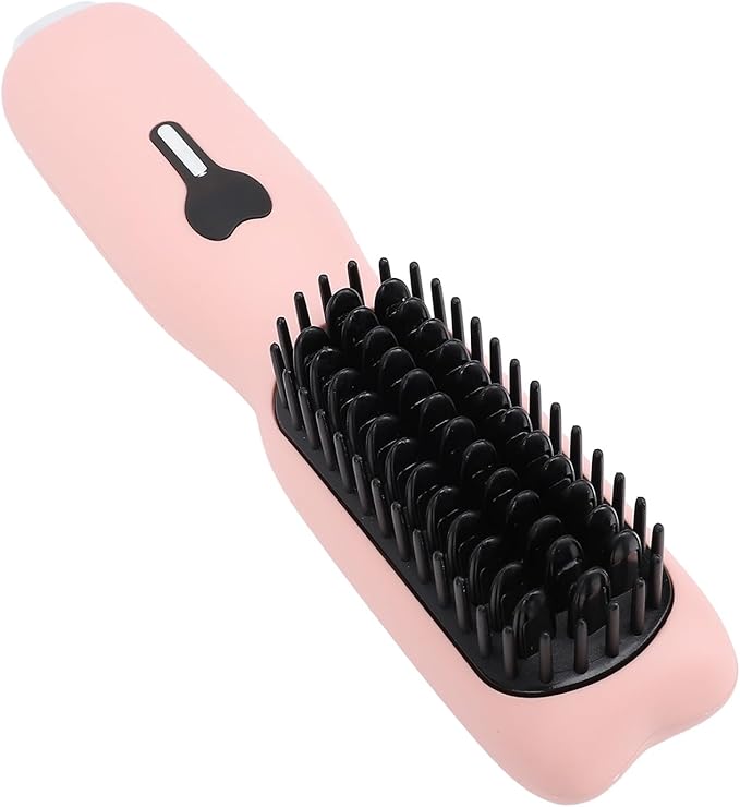 Cordless Hair Straightening Comb 11 Temperature Adjustment Fast Heating Antiscald Portable Brush Curling Brush for Different Hair Types Ideal for Traveling