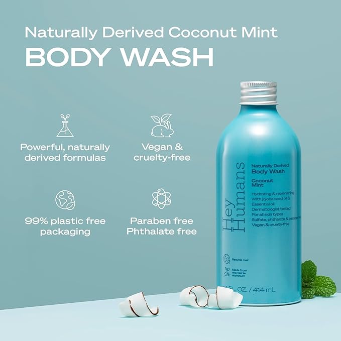 Apple Matcha and Coconut Mint - Moisturizing Body Wash with Natural Ingredients &amp Jojoba Oil | Clean Vegan Sulfate Free Bath &amp Body Wash for Women &amp Men | Recyclable Bottle 14 Fl Oz (Va