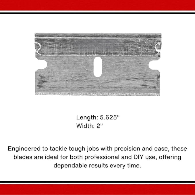 AccuTec American Line Single Edge Razor Blades - 1000-Pack - 0.012 Inch Heavy Duty High Carbon Steel with Steel Backing for Extra Durability and Long Life - 66-0412-10P