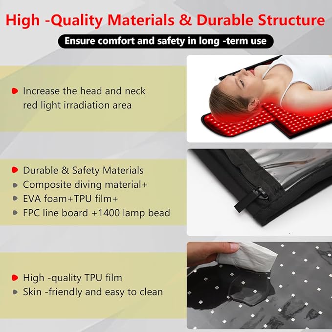 Large Red Light Mat for Full Body 84.6''X33.4'' with 1400Pcs LEDs Red Light Pad Red Light Devices at Home
