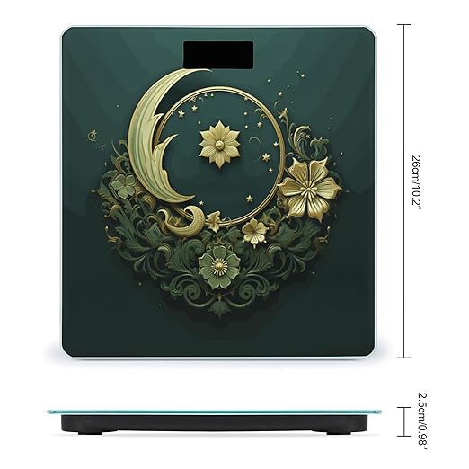 Ramadan on Green Wallpaper Weight Scale Digital Electronic Scales Bathroom Scale Larg LCD Backlight Display High Precision MeasurementsTempered Glass