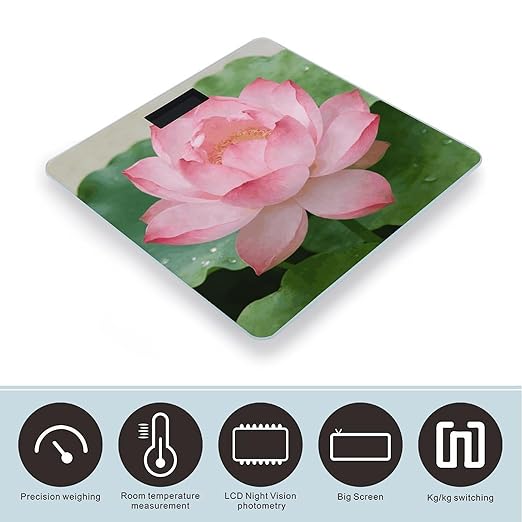Displaying Weight ScaleClear LED Display Bathroom Digital Weighing ScaleTempered Glass Digital Bathroom Scale for Body Weight Capacity Up to 400 Lbs