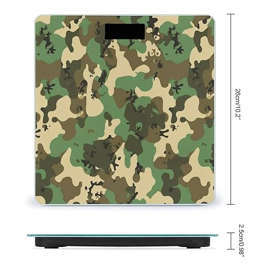 Smart Scale for Body Weight Digital Bathroom Weighing Scale Energy Saving Scale Green Camo Army Camouflage