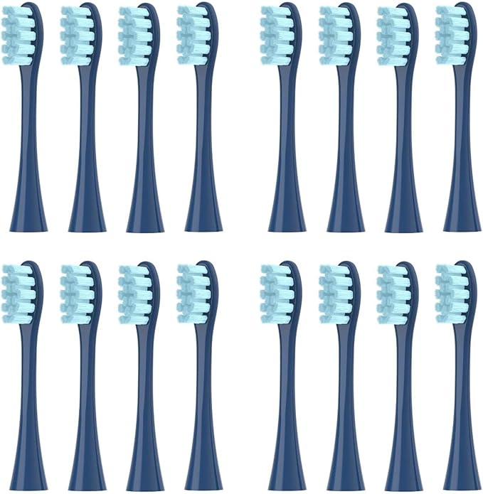 16pcs Replacement Brush HeadsCompatible for X/Pro/ Z1/ SE F1 PW01/03/05/07/09 P5(16 Blue)