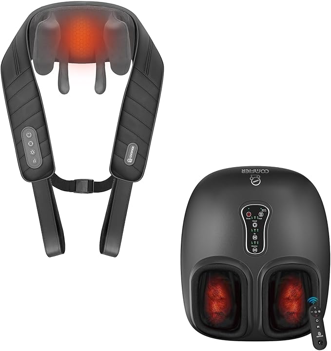 COMFIER Cordless Neck Massager &amp Upgrade Foot Massager