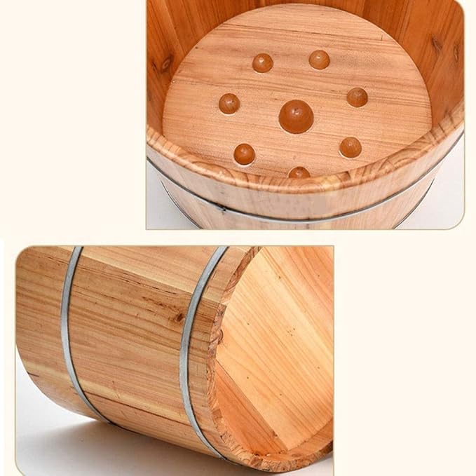 Katzowen Sauna Wooden BucketFoot Massage Spa for HomeRelax Pedicure Foot BathFoot and Leg Spa for Adults