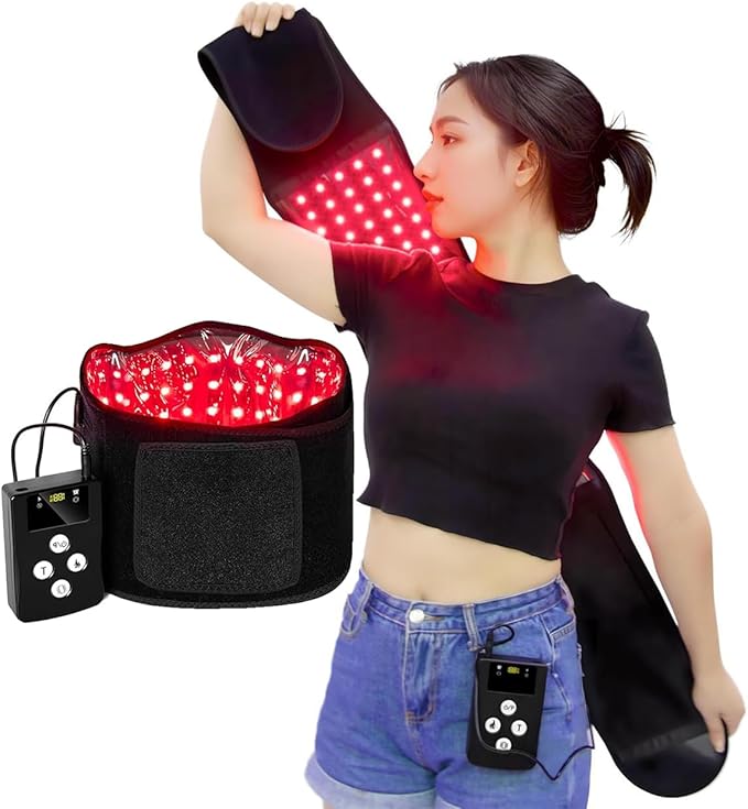 Red Light Therapy Belt &amp Cordless Back Massager Belt with Heat Near Infrared Wrap for Body with Vibration for Back Pain Relief Red Light Belt Device 315 LED &amp 10000mAh Controller at Home &a