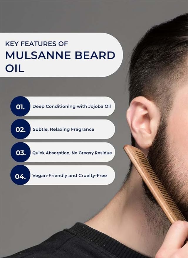 Graham Hill Mulsanne Relaxing Beard Oil for Men - 30ml | Nourishing Beard Growth Oil with Cold-Pressed Jojoba Prickly Pear and Mint - Vegan Beard Oil for Glossy Smooth Beard and Mustache