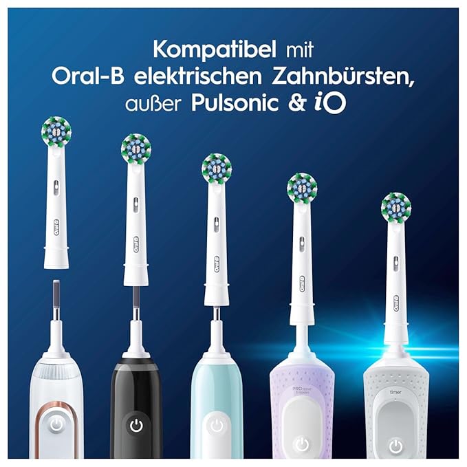 Oral-B Pro CrossAction Original Electric Toothbrush Heads - Superior Teeth Cleaning Replacement Brushes with Innovative X Bristles Toothbrush Attachment - White Pack of 8