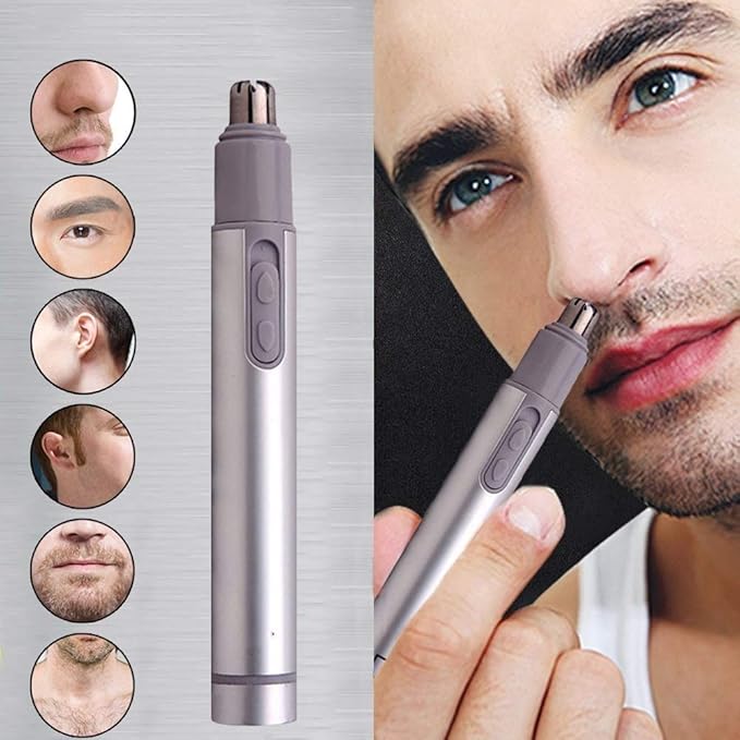 Ear Nose &amp Brow Trimmer Clipper – Painless Nose Hair Detail Trimmer for Men &amp Women Battery Operated Electric Groomer Easy Cleaning Waterproof Painless Facial Hair Remover