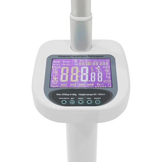 Professional Height and Weight Physician Scale 440Lbs Capacity Multi-Function Physician Medical Body Weight Scale Health Monitor Scale for Height Weight BMI &amp Body Fat Rate