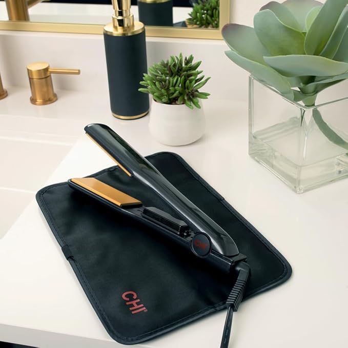 CHI Classic Tourmaline Ceramic 1.5″ Hairstyling Iron Wide Plate Hair Straightener &amp Curling Tool for Smooth Shiny Frizz‑Free Hair Adjustable Temperature For All Hair Types Professional Hair