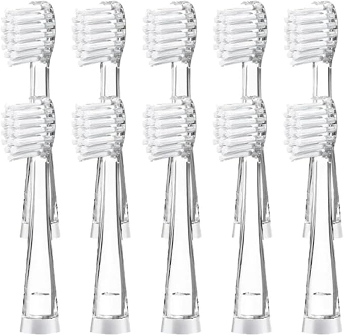 10PCS Kid's Replacement Toothbrush Heads Soft Bristle Replaceable Brush for Seago SG977/EK6/EK7/SG513 Electric(Smaller)