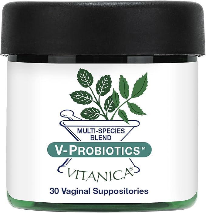 Vitanica Fresh V-Probiotics - Women's Probiotic for Vaginal Health - Contains Lactobacillus Gasseri - Free of Filler Fragrances Parabens Preservatives &amp Artificial Colors - 30 Suppository Table