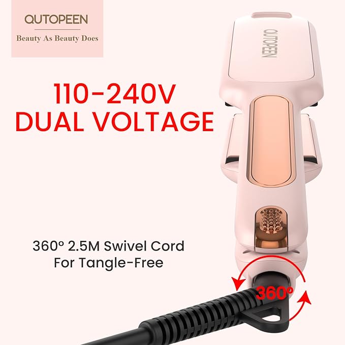 Fashion Pink Infrared 2 Inch Hair Straightener2 Inch Wide Professional Ceramic Tourmaline Flat Iron with Big Temp Display140F-450F DegreeDual Voltage